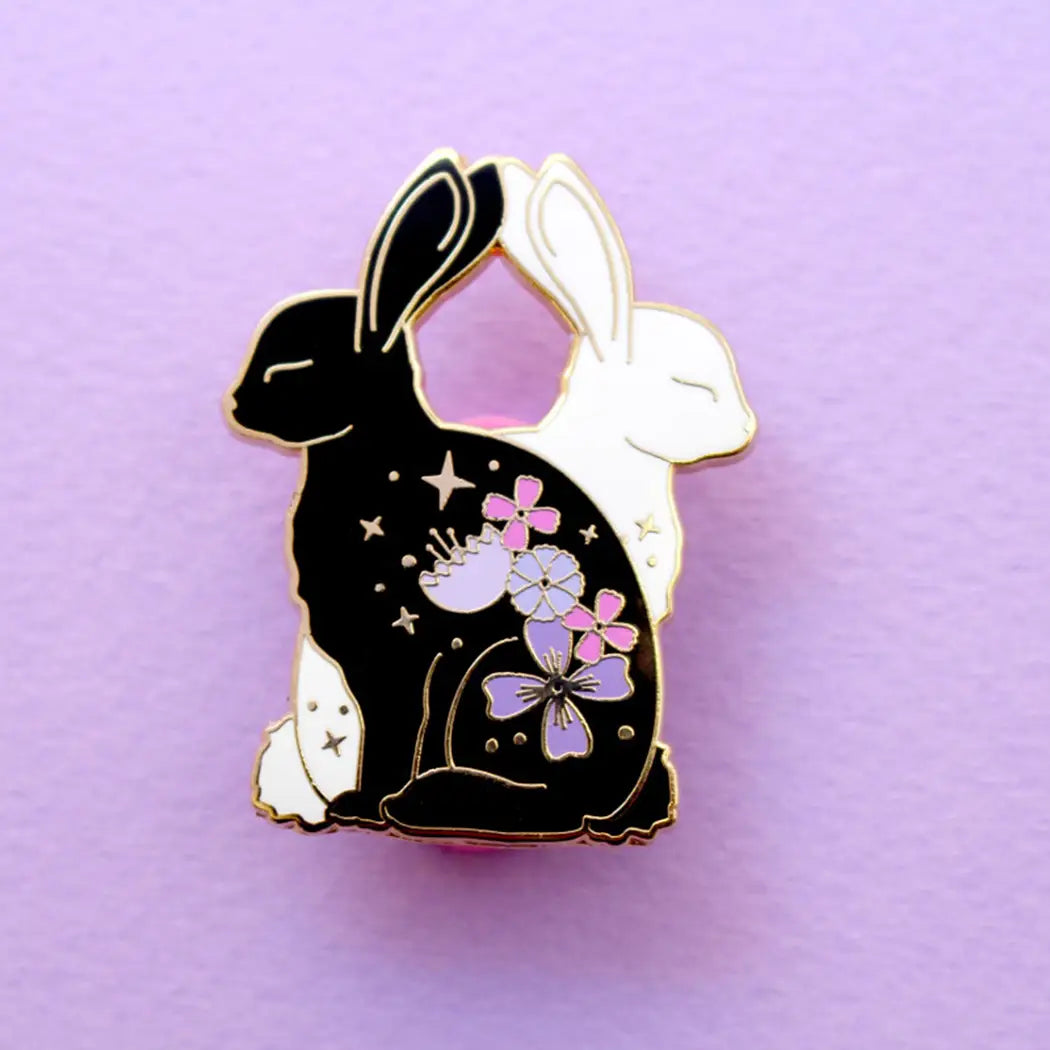 Flower Rabbits Enamel Pin – Rabbit Retail