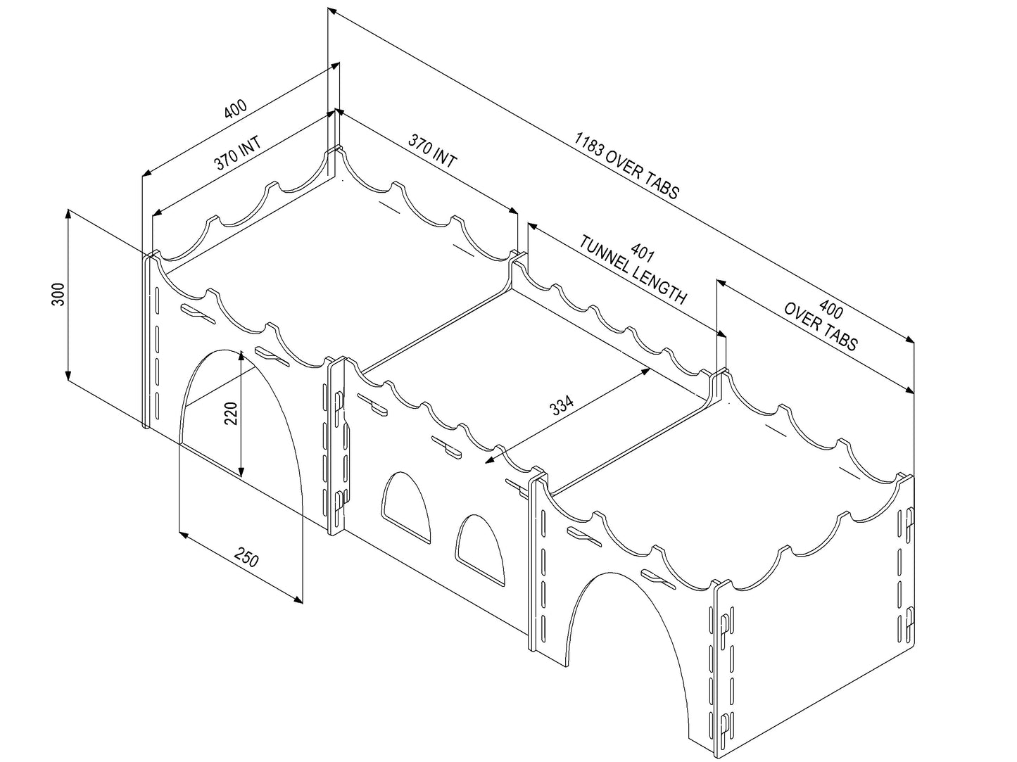 Low Rabbit Castle | Wooden Rabbit Castle