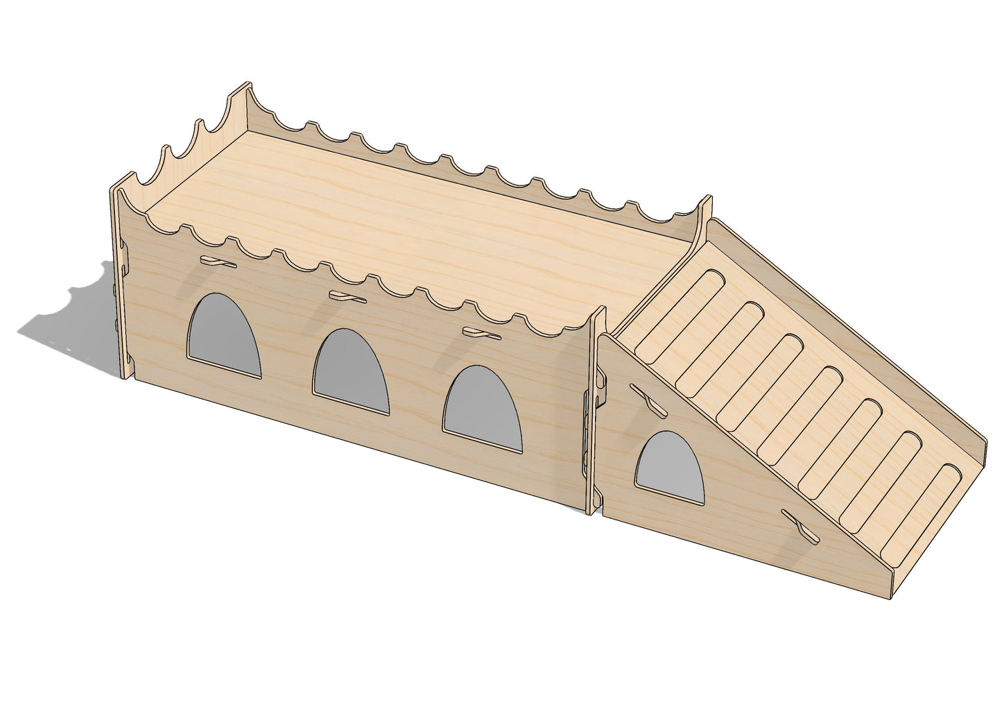 Play Tunnels|Two Lengths and Ramp | Wooden Rabbit Tunnels