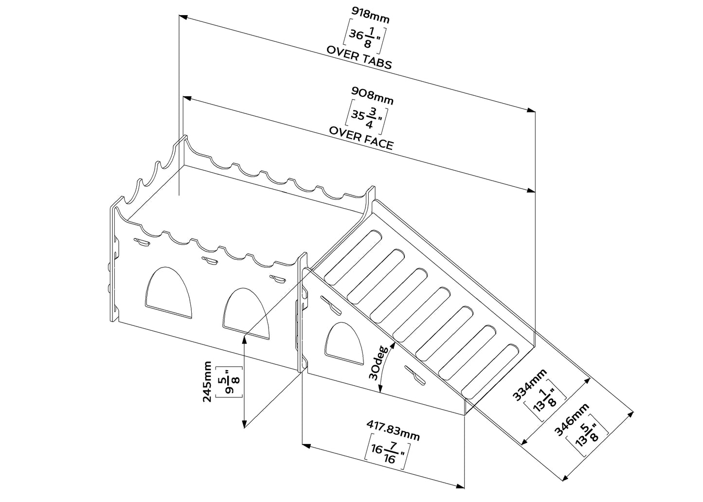 Play Tunnels|Two Lengths and Ramp | Wooden Rabbit Tunnels