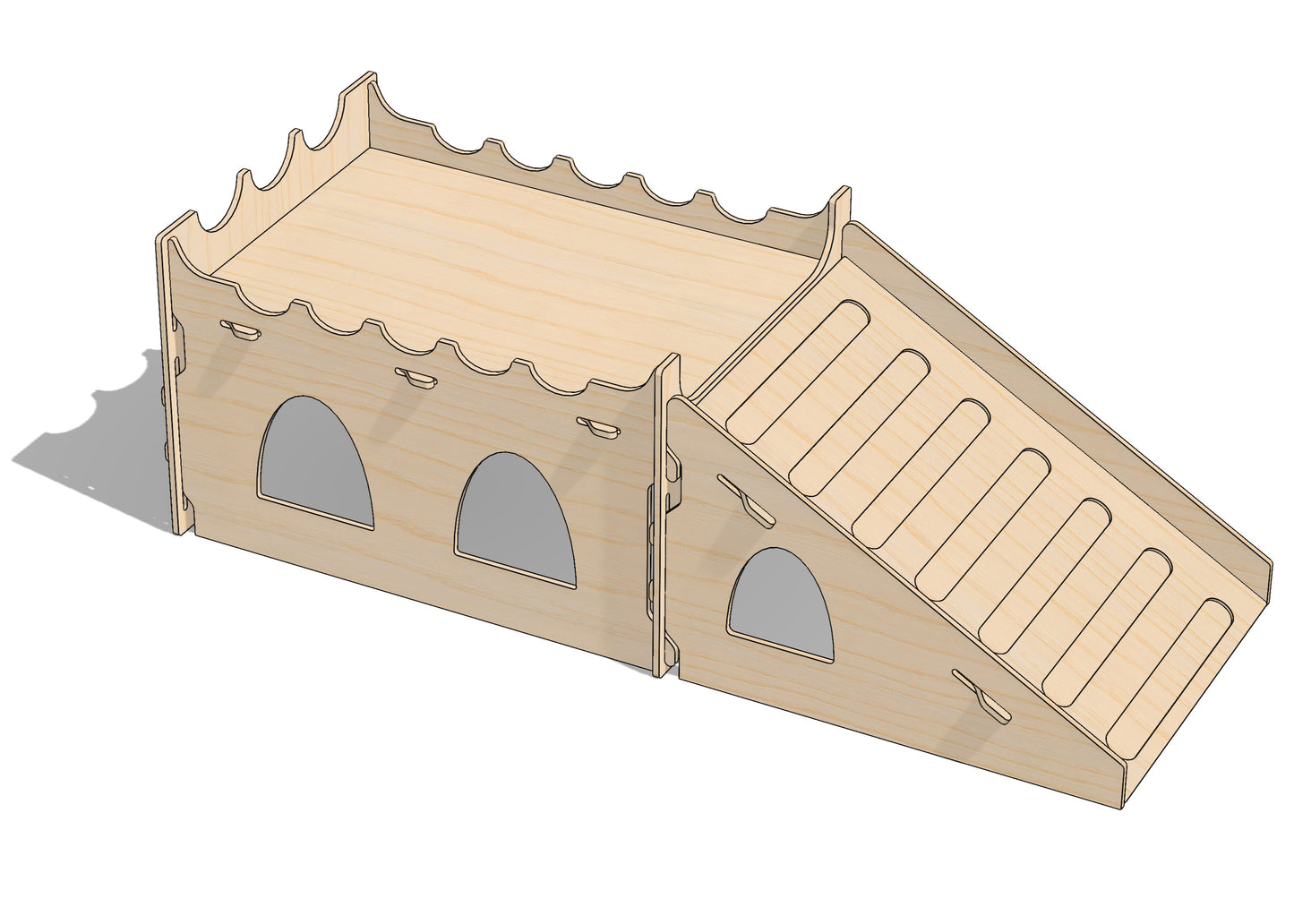 Play Tunnels|Two Lengths and Ramp | Wooden Rabbit Tunnels