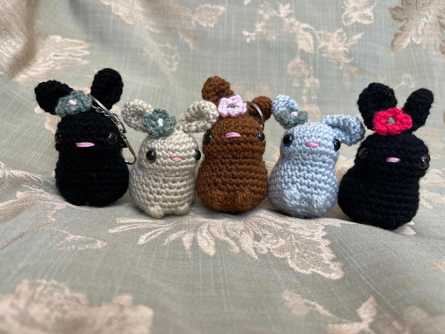 Flower Bunnies | Crochet Keyrings