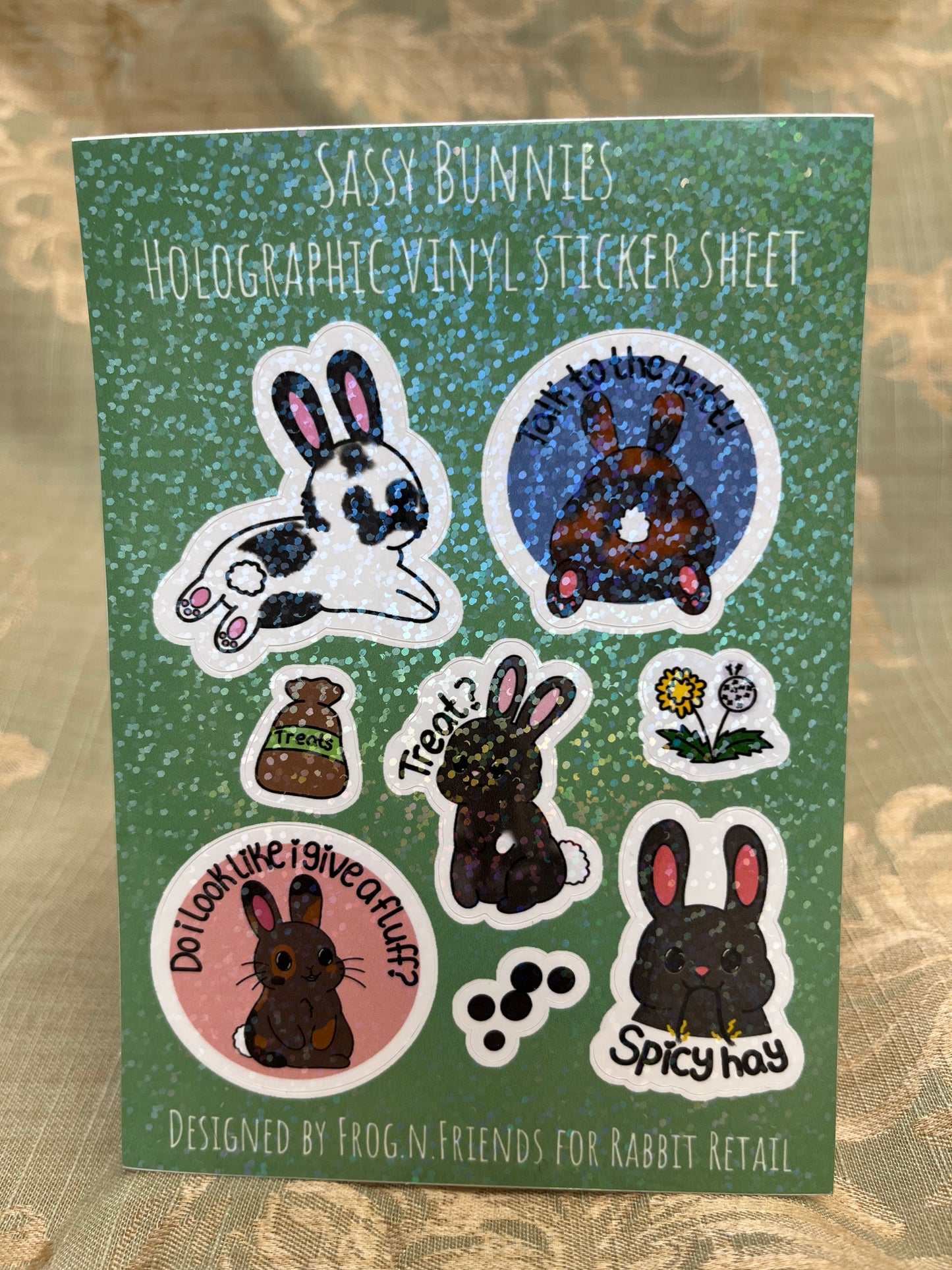 Sassy Bunnies | Sparkly Sticker Sheet