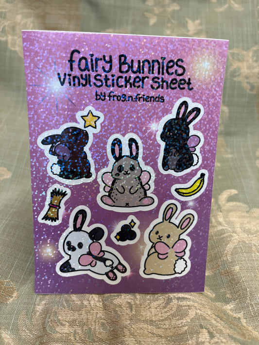 Fairy Bunnies | Sparkly Sticker Sheet