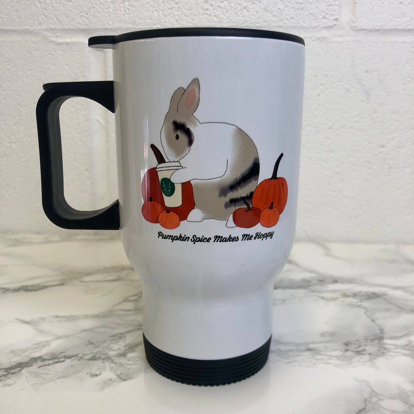 Waffle's Pumpkin Spice Makes Me Hoppy Travel Mug