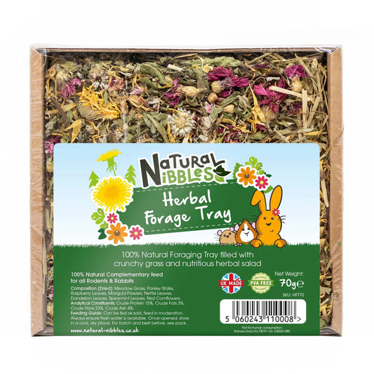 Natural Nibbles | Herbal Foraging Tray | Rabbit Forage 70g