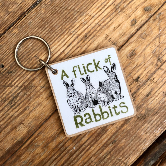 Flick of Rabbits Keyring - by Perkins and Morley