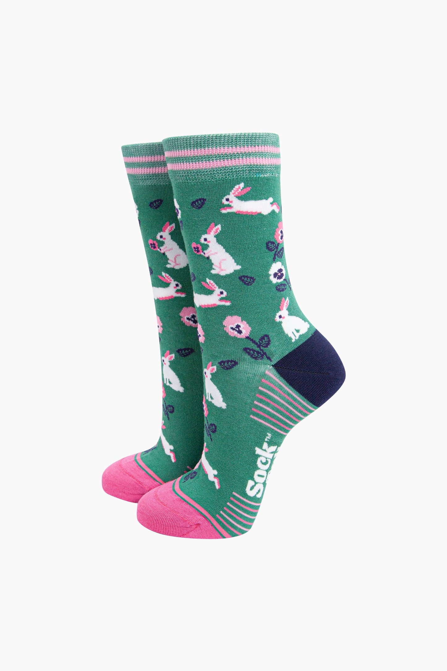 Bunny Socks | Floral Green | Size 3-7