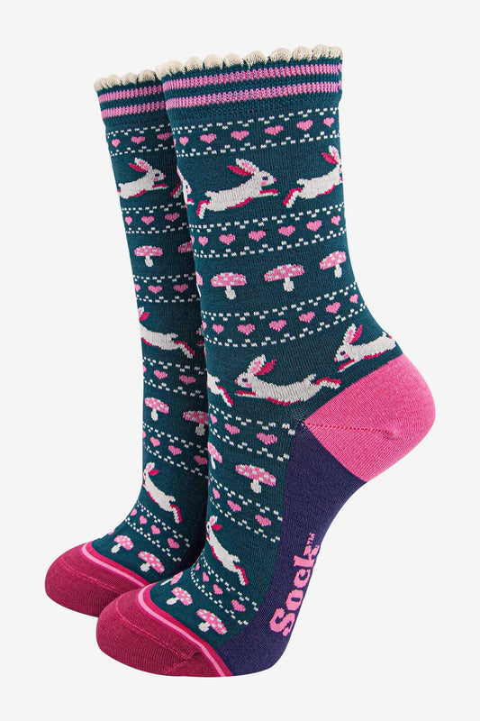 Rabbit Forest Toadstool Socks | Size 3-7