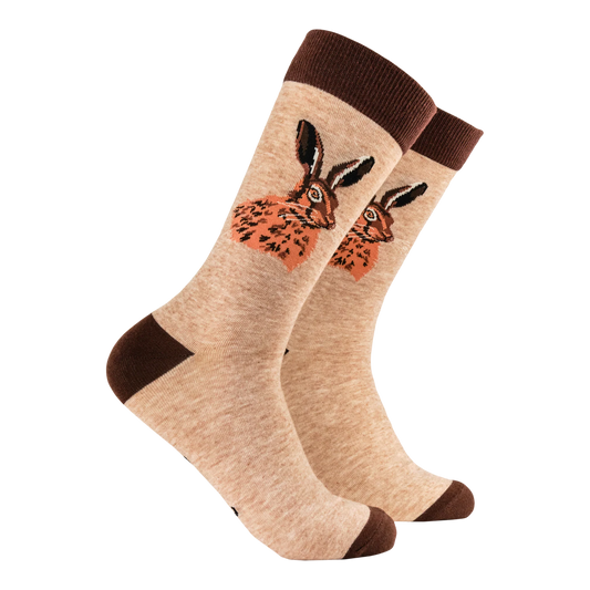 Portrait of a Leveret Hare Socks | Size 4-8 & 9-12