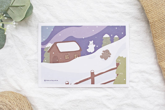 Snowy Fun | Postcard & Art Print