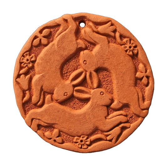 Three Hares Terracotta Tile