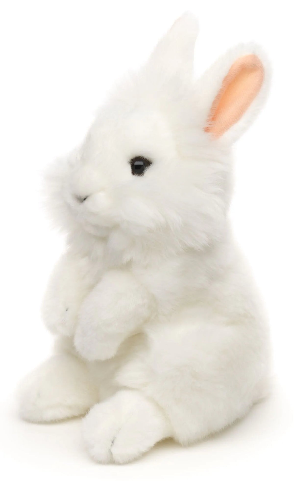 Uni-Toys | Standing White Lionhead Angora Rabbit | Soft Toy
