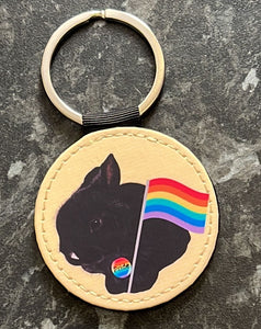 Rainbow Bunny Pride Keyring