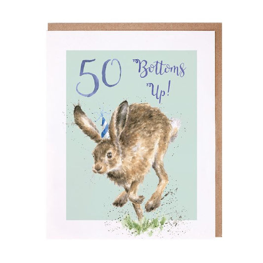Bottoms Up - 50th Birthday Card