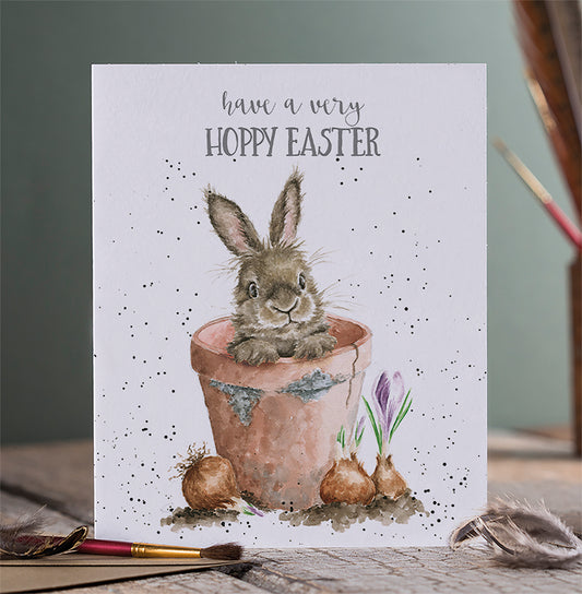 Flower Pot Easter Bunny | Greeting Card