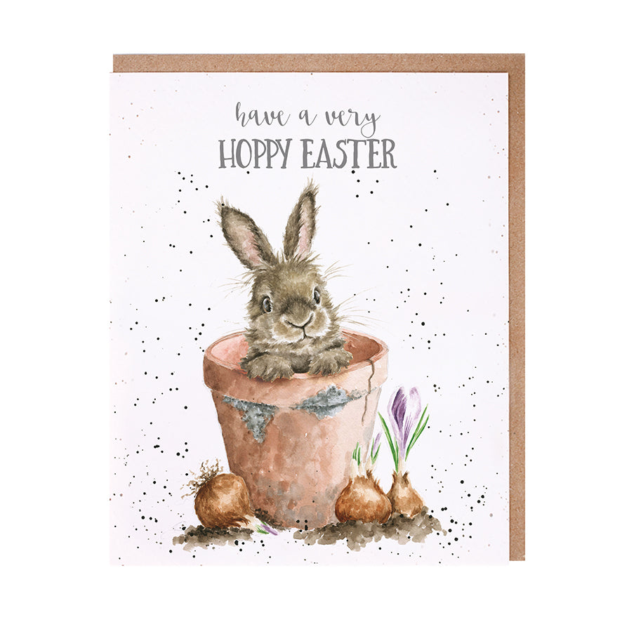 Flower Pot Easter Bunny | Greeting Card
