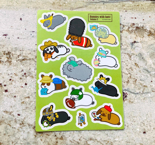 Bunnies with Hats Volume 3 | Sticker Sheet