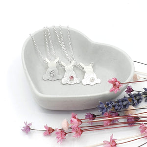 Georgie Bunny Rabbit Necklace with Gemstone