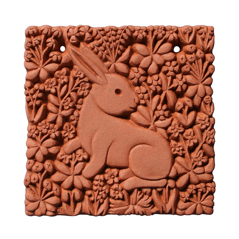Millefleurs Rabbit Terracotta Tile