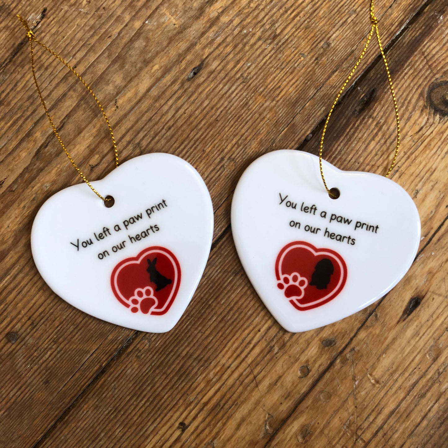 Pawprint on our Hearts Memorial Decorations