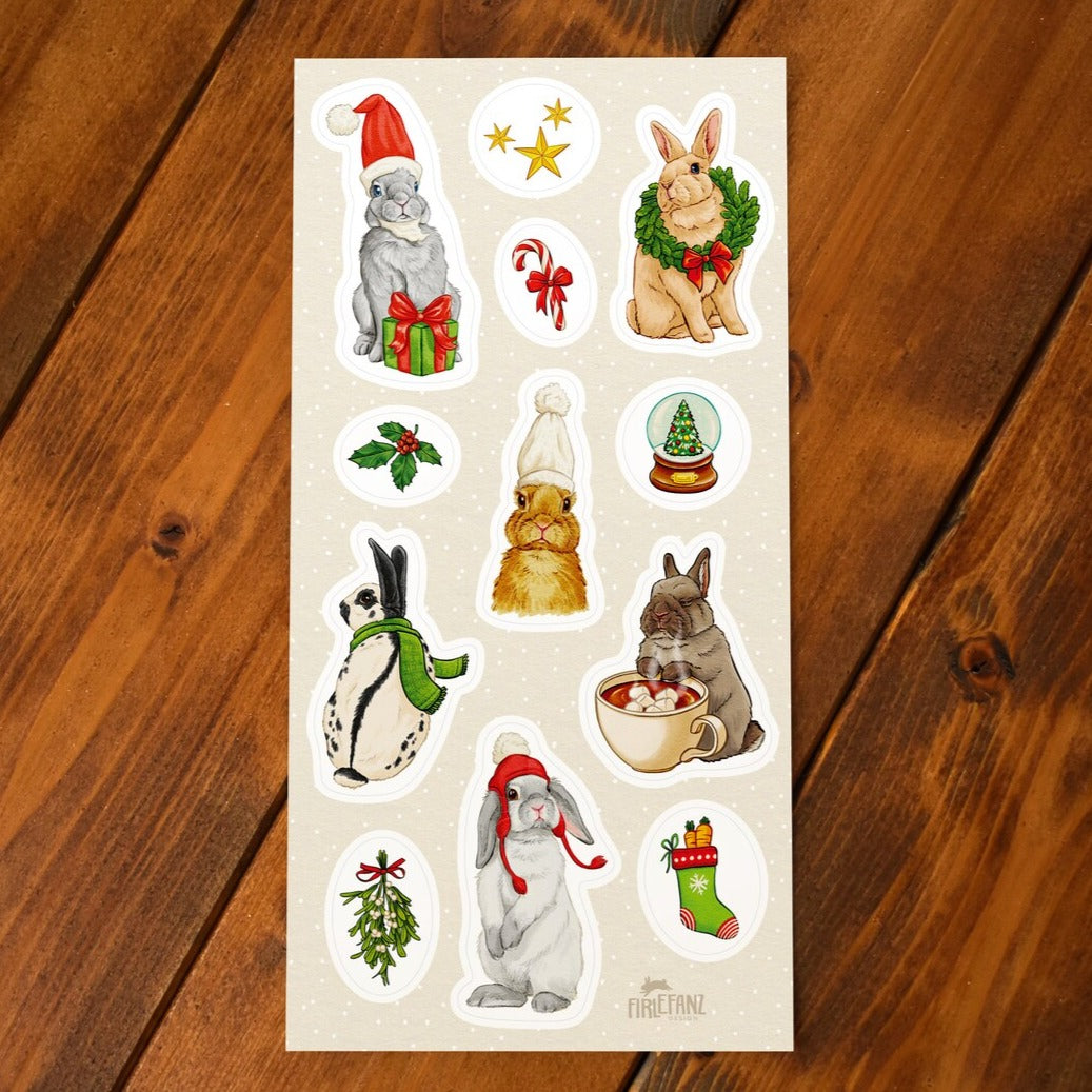 Winter Bunnies Sticker Sheet