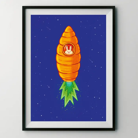 Carrot Rocket Art Print