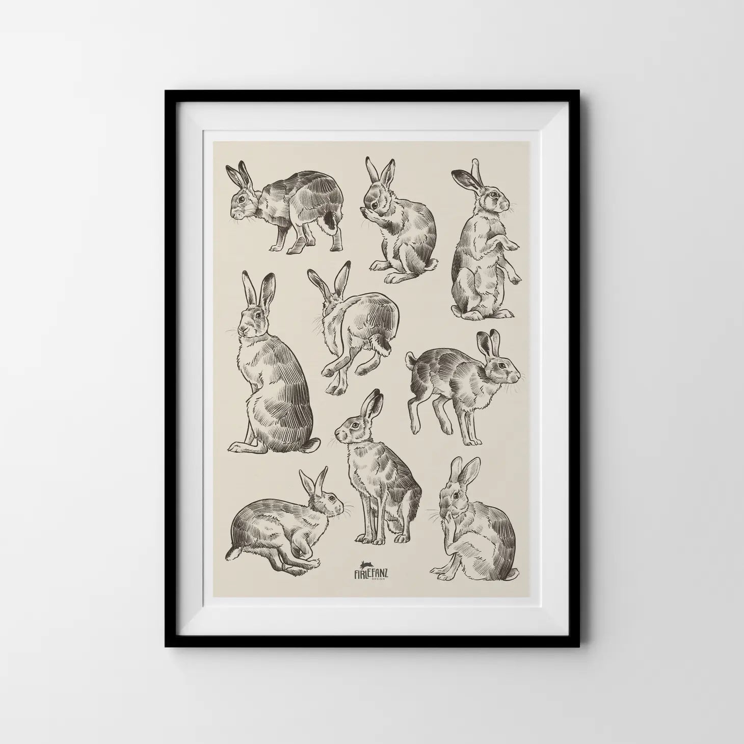 Hares Art Print