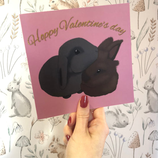 Snuggle Bunnies Valentine's Card