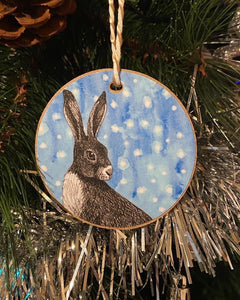 Hare in the Snow Christmas Decoration