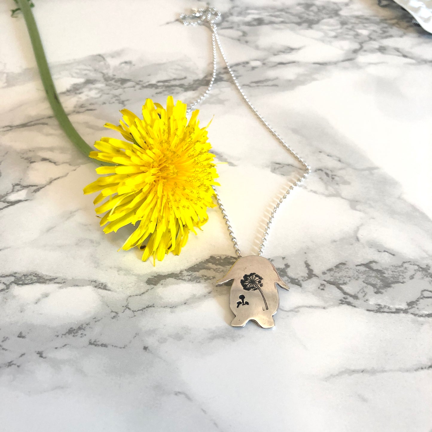 Dandelion Rabbit Necklace