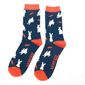 Bamboo Bunny and Carrot Ankle Socks - Mens