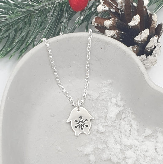 Mini Snowball Lop Bunny Silver Necklace