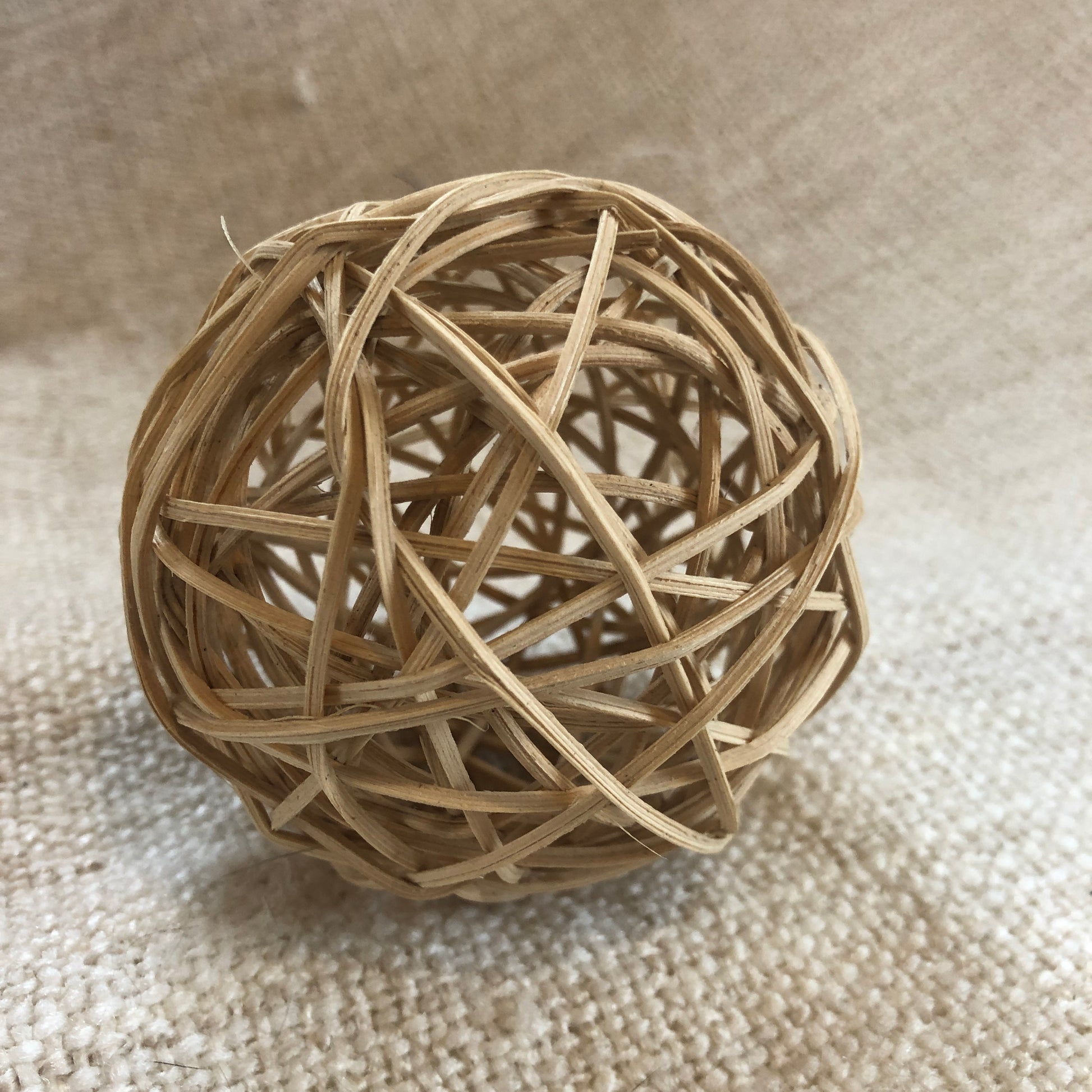 Rosewood trio of fun balls rabbit toy: rattan ball.