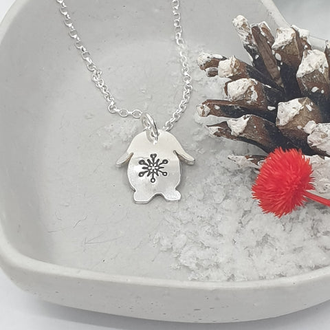 Snowball Lop Bunny Silver Necklace