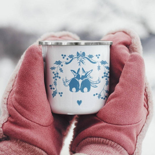 Snow Bunnies Enamel Mug